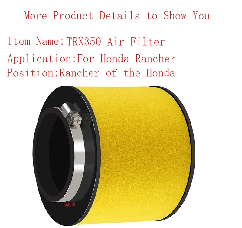 BOOTOP PIN TRX350 Air Filter Compatible for Honda Rancher TRX350FE TRX350FM TRX350TE TRX350TM 2000 2001 2002 2003 2004 2005 2006 Replace 17254-HN5-670 with Oil Filter Spark Plug - Image 2